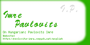 imre pavlovits business card